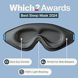 MyHalos Sleep Masks - Eye Masks for Sleep - 100% Blackout Sleeping Masks for Women, Men & Side Sleepers - 3D Sleeping Eye Masks for Zero Pressure - Award Winning Design, Eyelash Friendly & Breathable