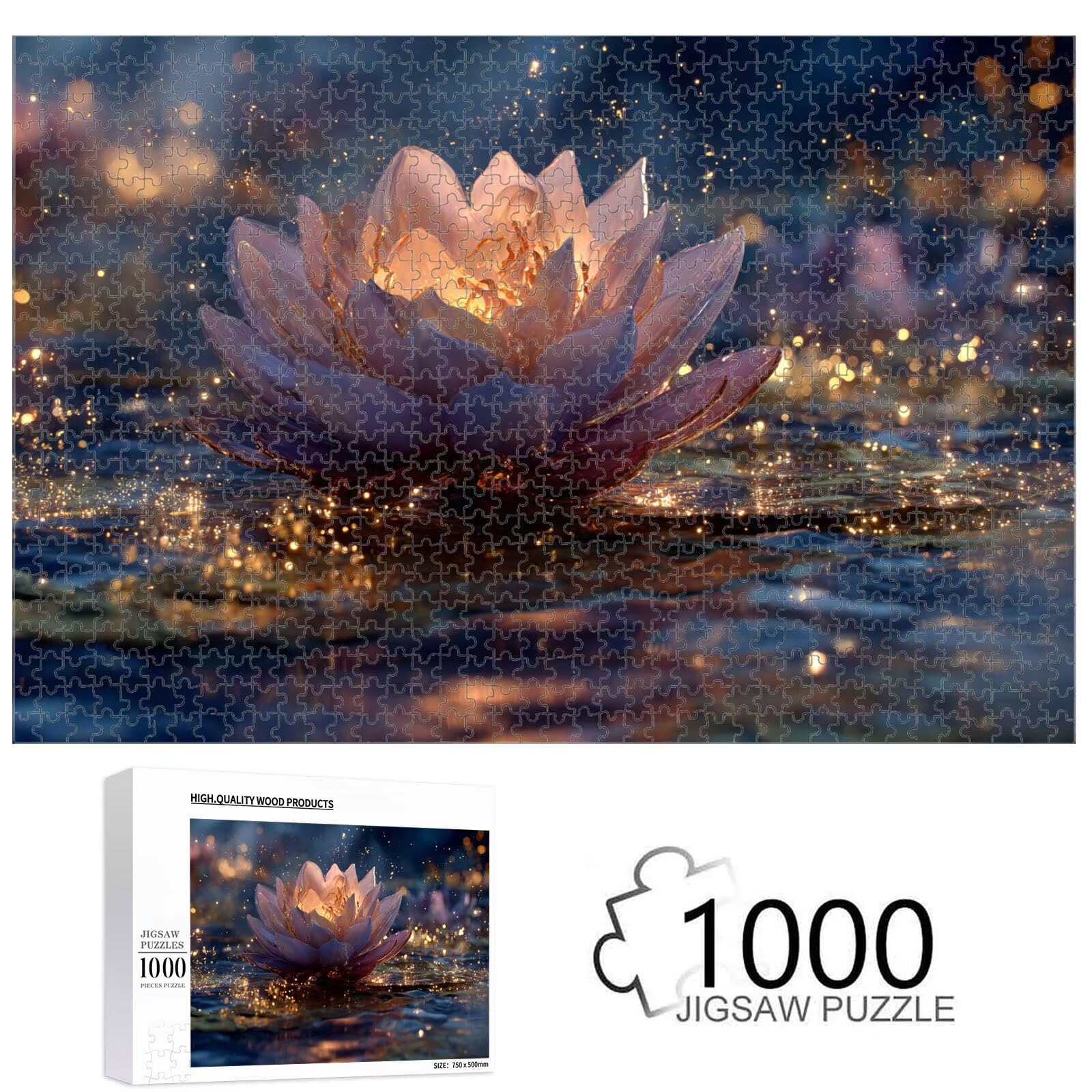 1000 Teile Puzzle für Erwachsene, Lotus & Traum Holz Puzzle 1T#1105