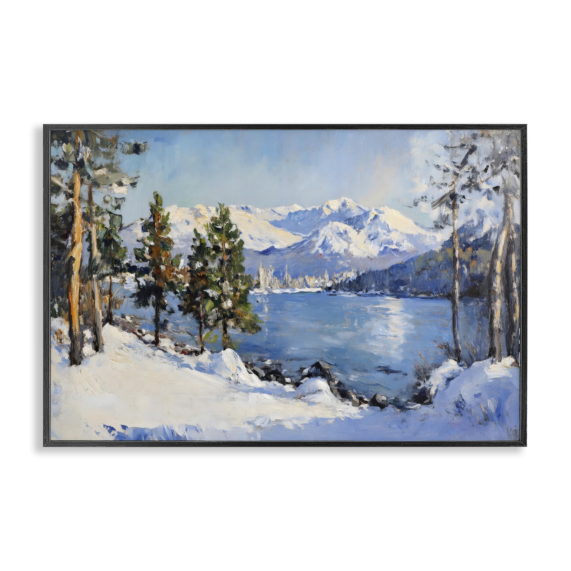 Tableau lac de montagne d'hiver Giclée Stupell 30x45 cm