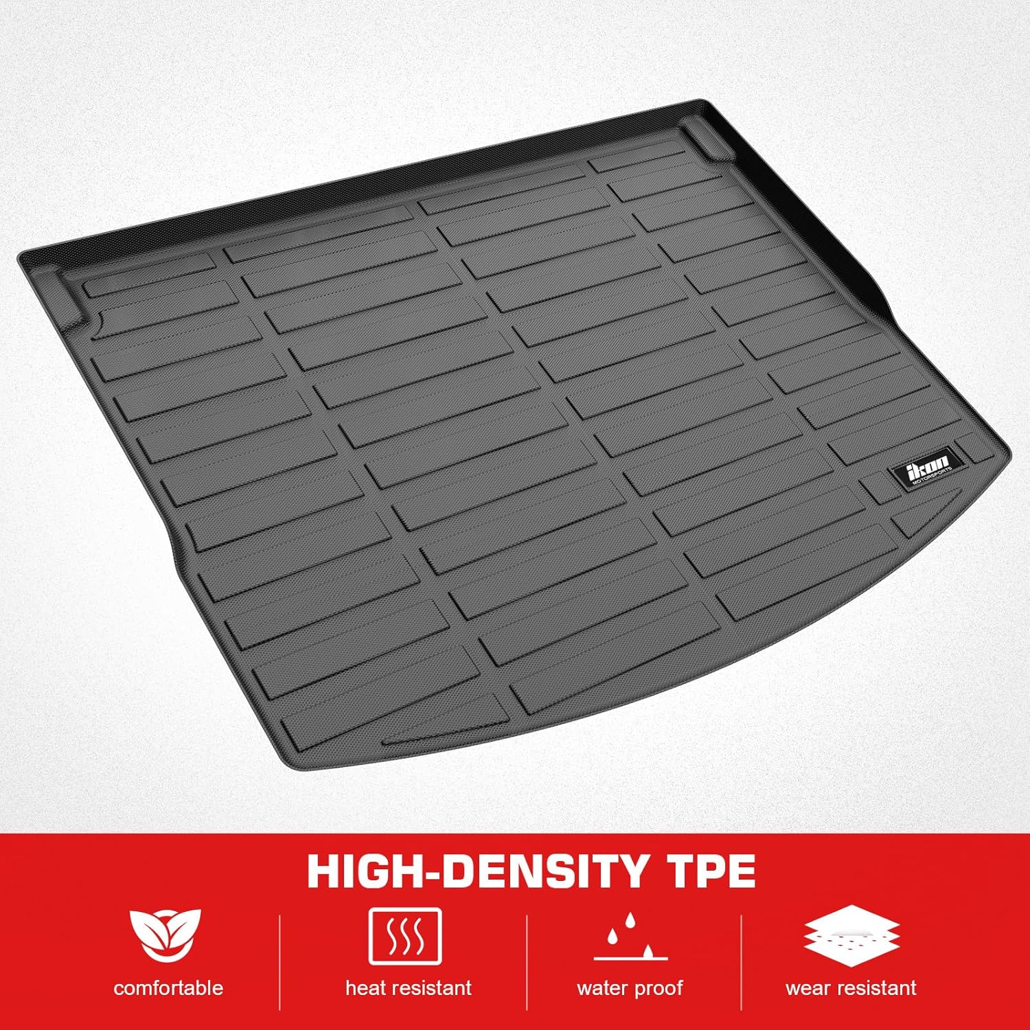 IKON MOTORSPORTS TPE Cargo Trunk Liner, Compatible with 2021-2025 Chevrolet Trailblazer, Custom Fit All Weather Protection Heavy Duty 3D Rear Trunk Tray Cargo Mats Protector, Black