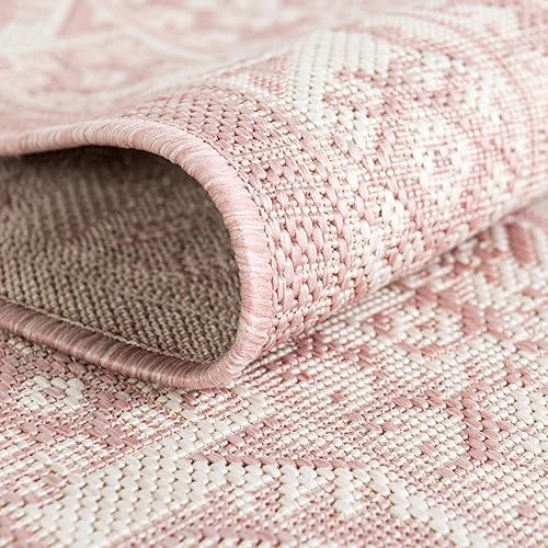 Miniatura 71 de Rugs.com Outdoor Aztec Collection Alfombra – 4 x 6 pies alfombra de tejido plano gris carbón perfecta para salas de estar, grandes comedores, planos