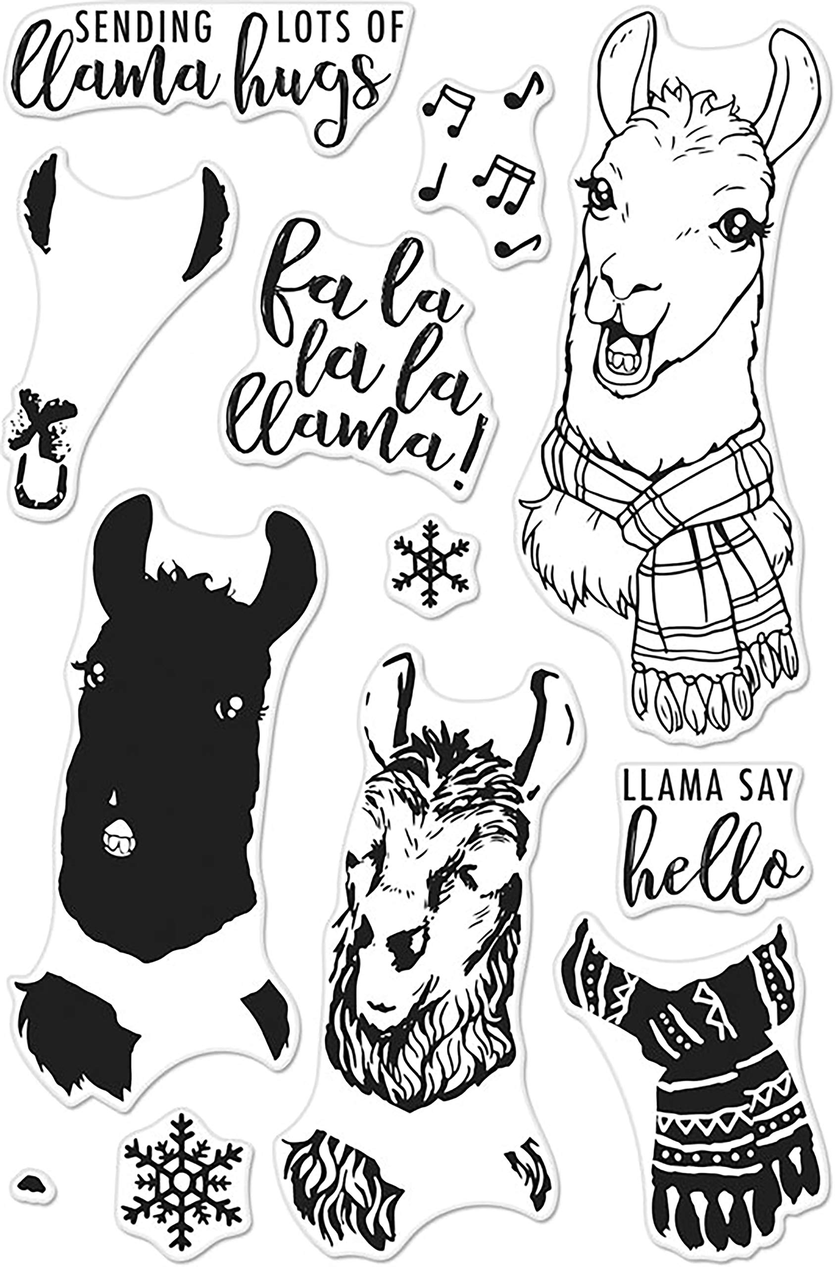Hero Arts (CM286) Color Layering FA La Llama Unmounted Clear Rubber Stamp Set