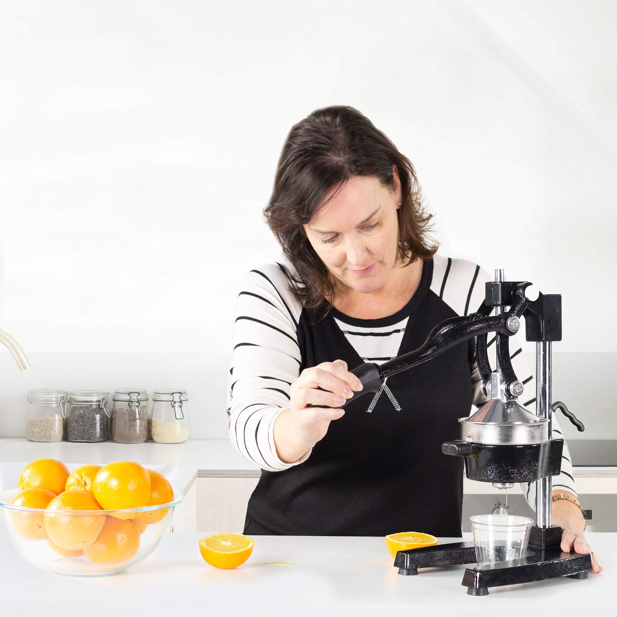 VIVO Exprimidor manual de cítricos resistente, exprimidor profesional de frutas, exprimidor de naranja y limón (STUFR-JCR1)