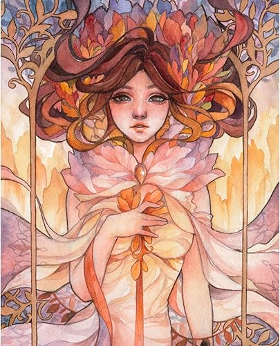 Tucocoo Pintura por números para adultos, kits de pintura al óleo de acuarela sobre lienzo con pinceles y pigmento acrílico, regalos de imagen de