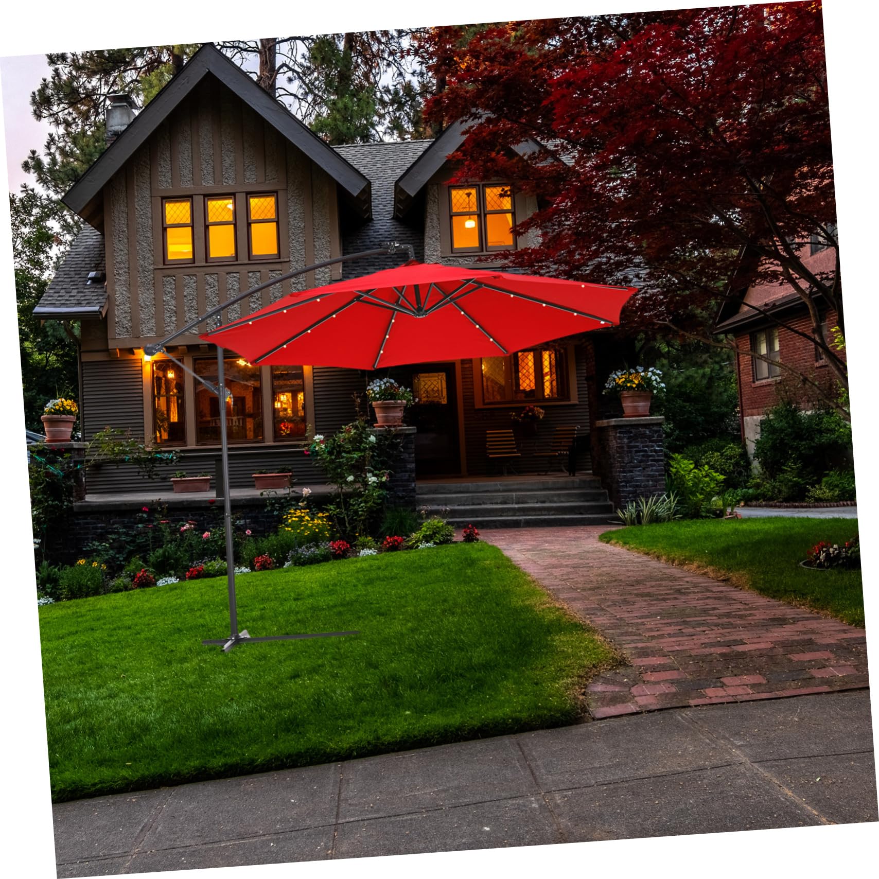 Housse de Parasol pour Grand Parasol de Jardin Protection de Terrasse Extérieur