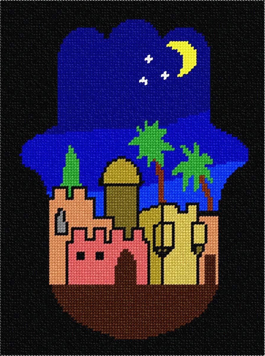 Pepita Needlepoint kit: Hamsa Jerusalem, 8 x 10