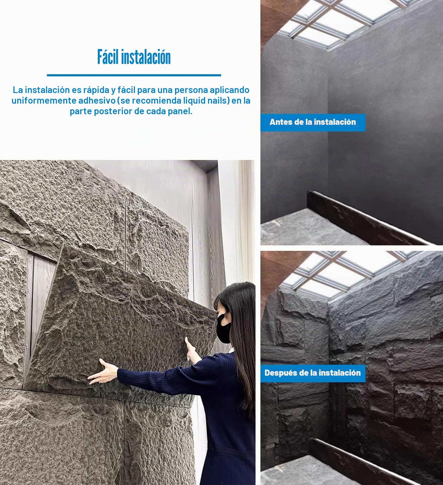 Panel de pared de piedra sintética para exterior e interior, decoración de pared 3D de poliuretano impermeable, revestimiento de piedra apilada para espacios modernos y clásicos