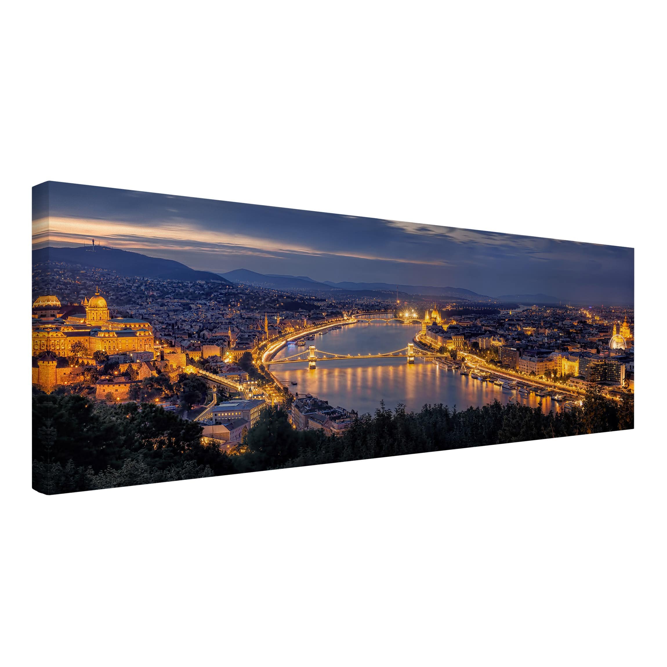 Bilderwelten Canvas Art - View over Budapest - Panoramic canvas pictures canvas wall art canvas print XXL canvas prints Dimension HxW: 30cm x 90cm