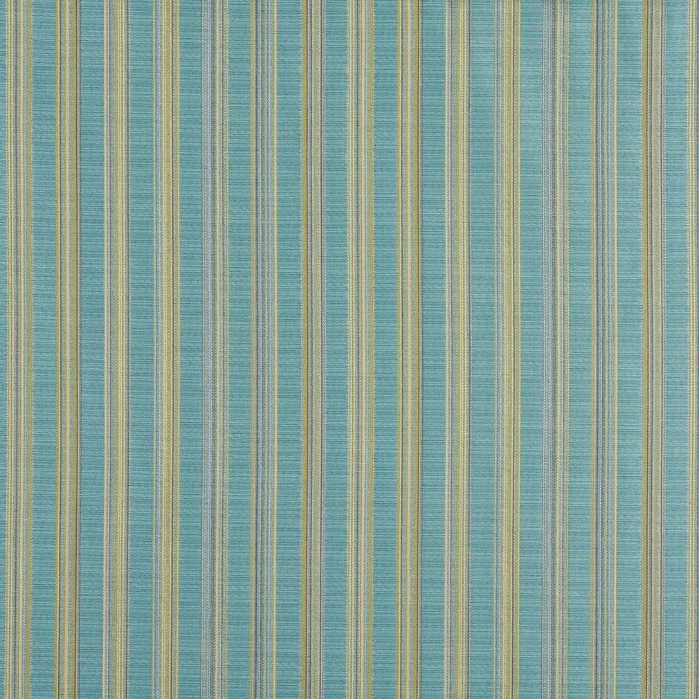 A0090G Turquoise and Green Stripe Upholstery Jacquard Fabric by The Yard