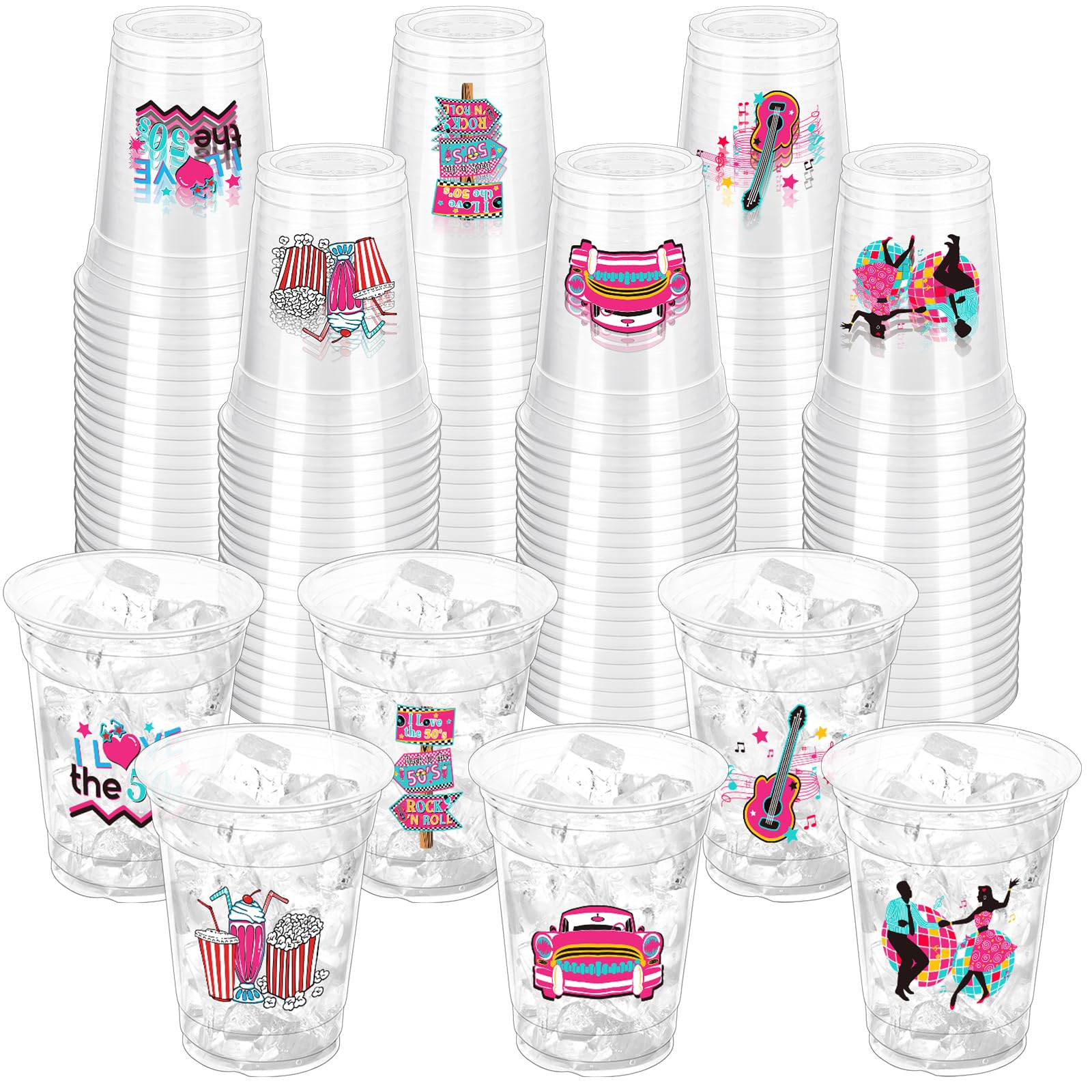 ZCPTZ 60 Pcs 50's Plastic Cups, 12oz