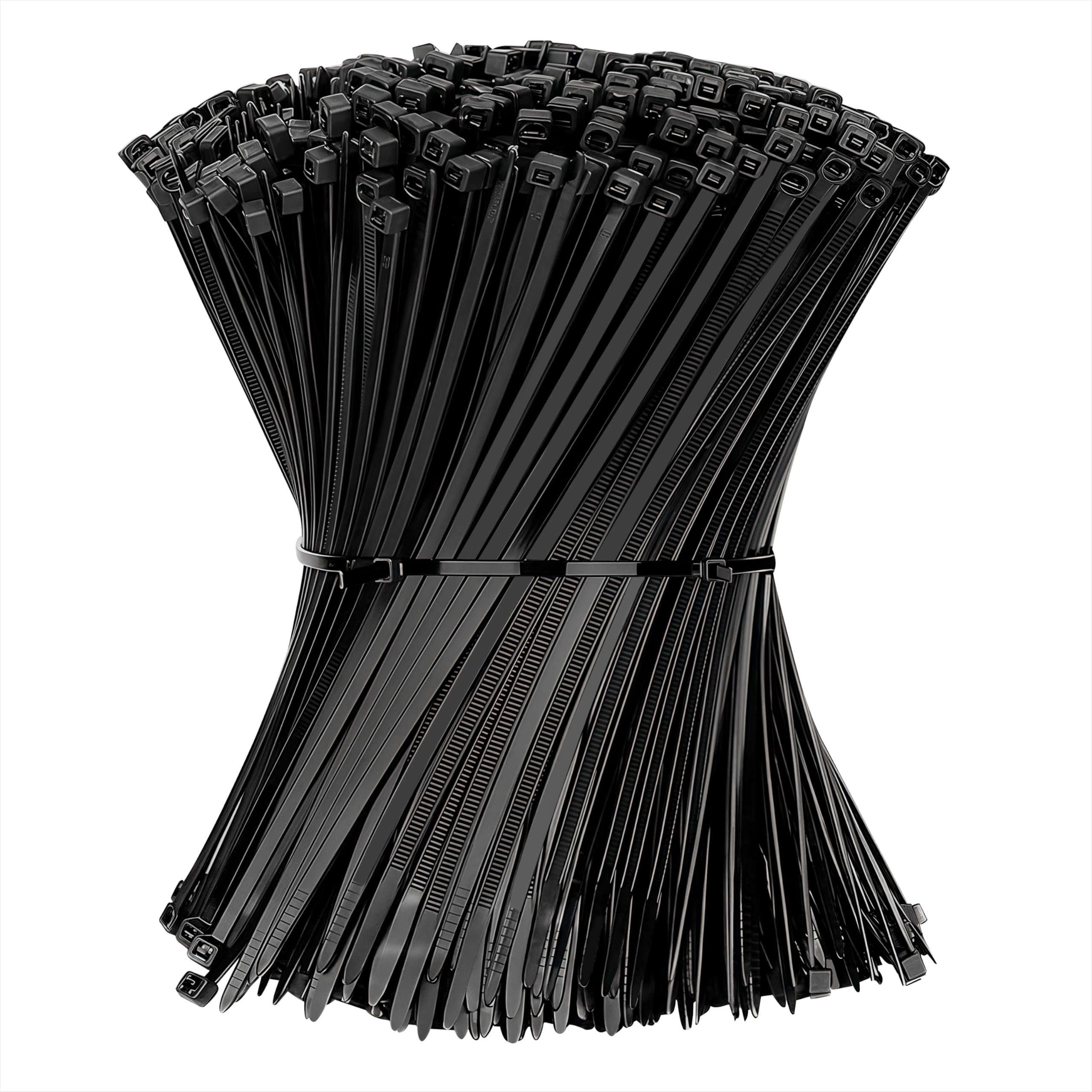 Cable Ties 4.8x200mm Heavy Duty Tensile Strength Nylon Zip Ties Multi-Purpose Self-Locking Wire Organization for Cable Management DIY Home Garden Office 500 Pieces Black