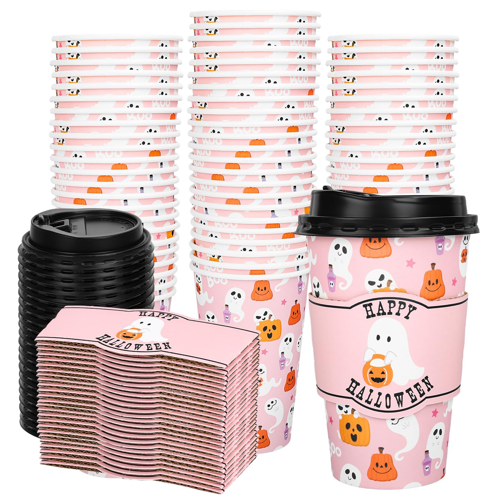 Gobelets café jetables Halloween pour fêter un anniversaire en automne