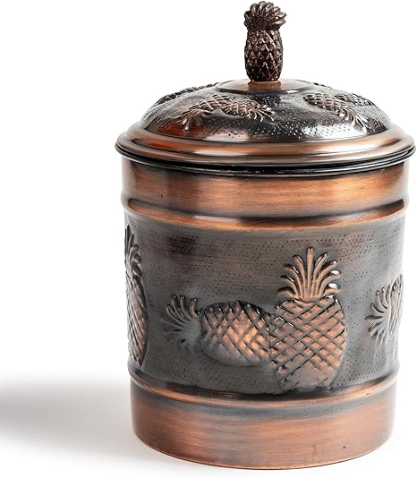 NuSteel Pineapple 1.5 QT Stainless Steel, Beautiful Tea Storage Container, Copper Antique