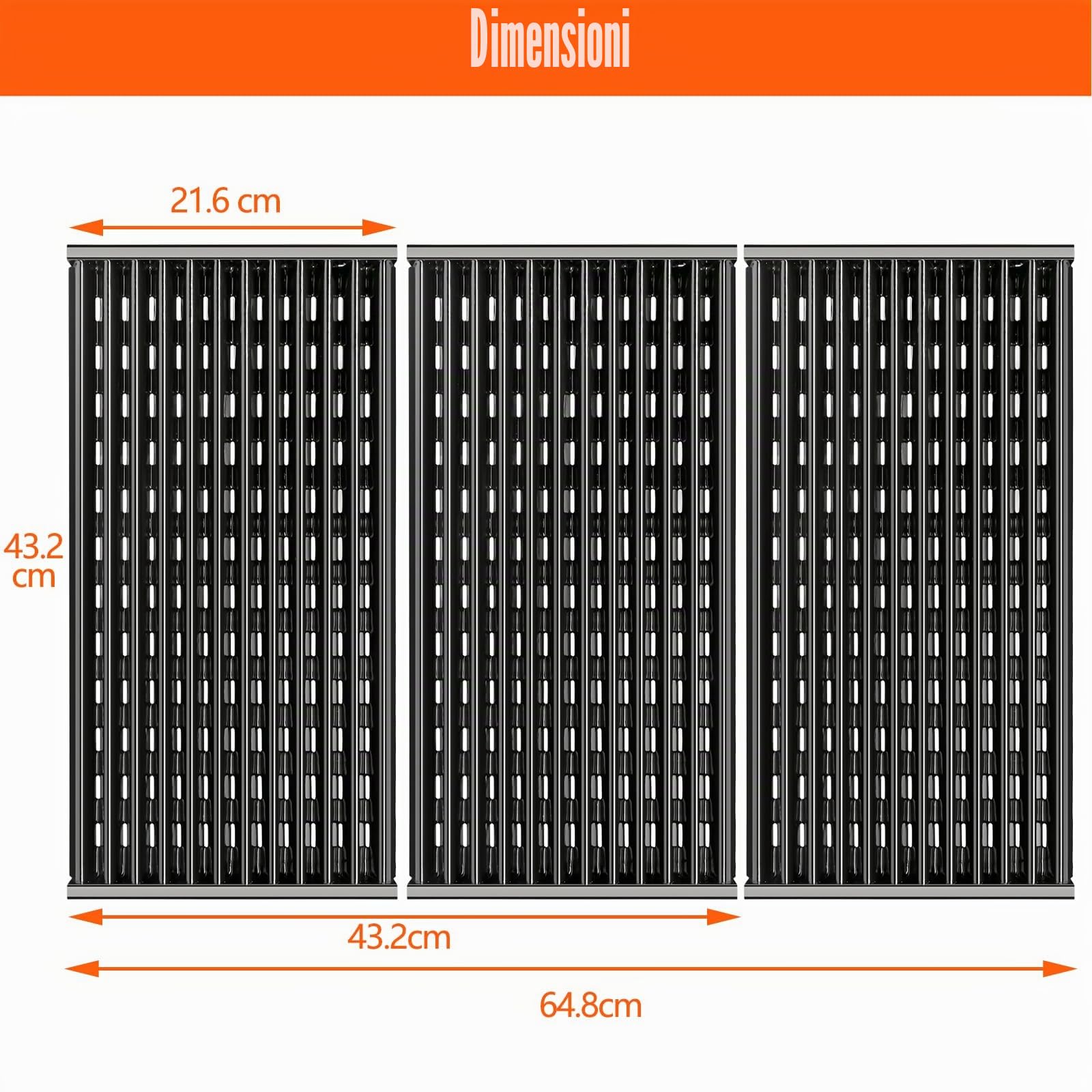 GFTIME 43.2cm Griglia a infrarossi per Charbroil Performance Tru Infrarossi 3 fuochi 450 Grill a Gas, Griglia in Acciaio porcellanato Pezzi di Ricambio per griglia Charbroil 463371116 463370919