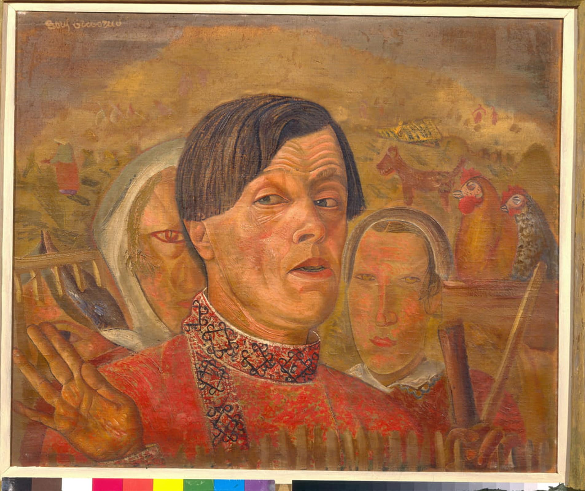POSTERIIk Famous Print Pop Art Wall Art Graffiti Autoportrait Au Coq Et a La Poule by Boris Dmitrievich Grigoriev Art Prints for Home Decor 60x90cm