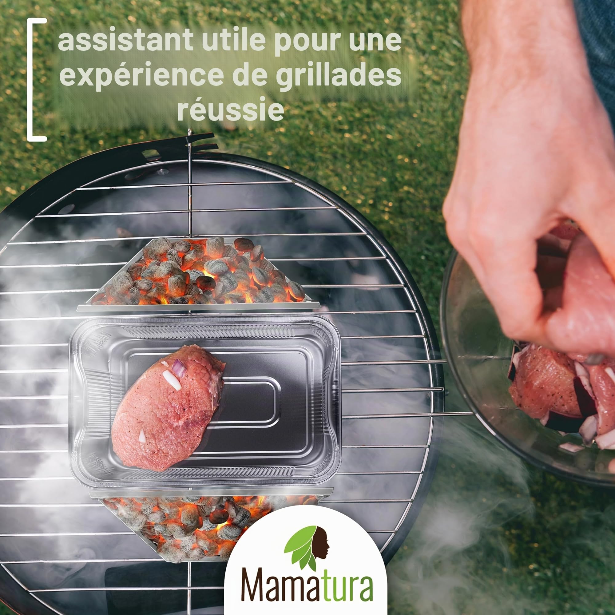 Mamatura Lot de 25 coupelles XL en aluminium avec couvercles 32 x 22 cm 2100 ml
