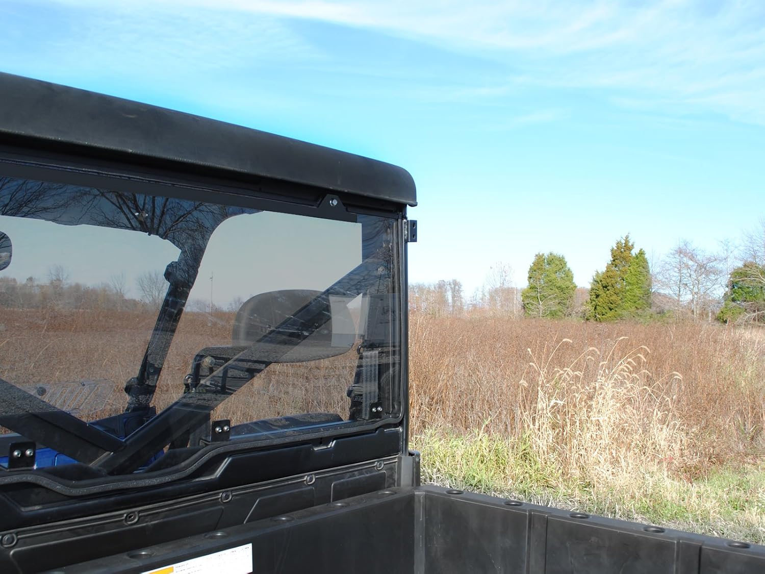 SuperATV 1/4" Standard Light Tint Polycarbonate Full Rear Windshield for 2013-2019 Polaris Ranger XP 900 / XP 900 Crew | Not Scratch Resistant | Easy Install | Made in the USA!