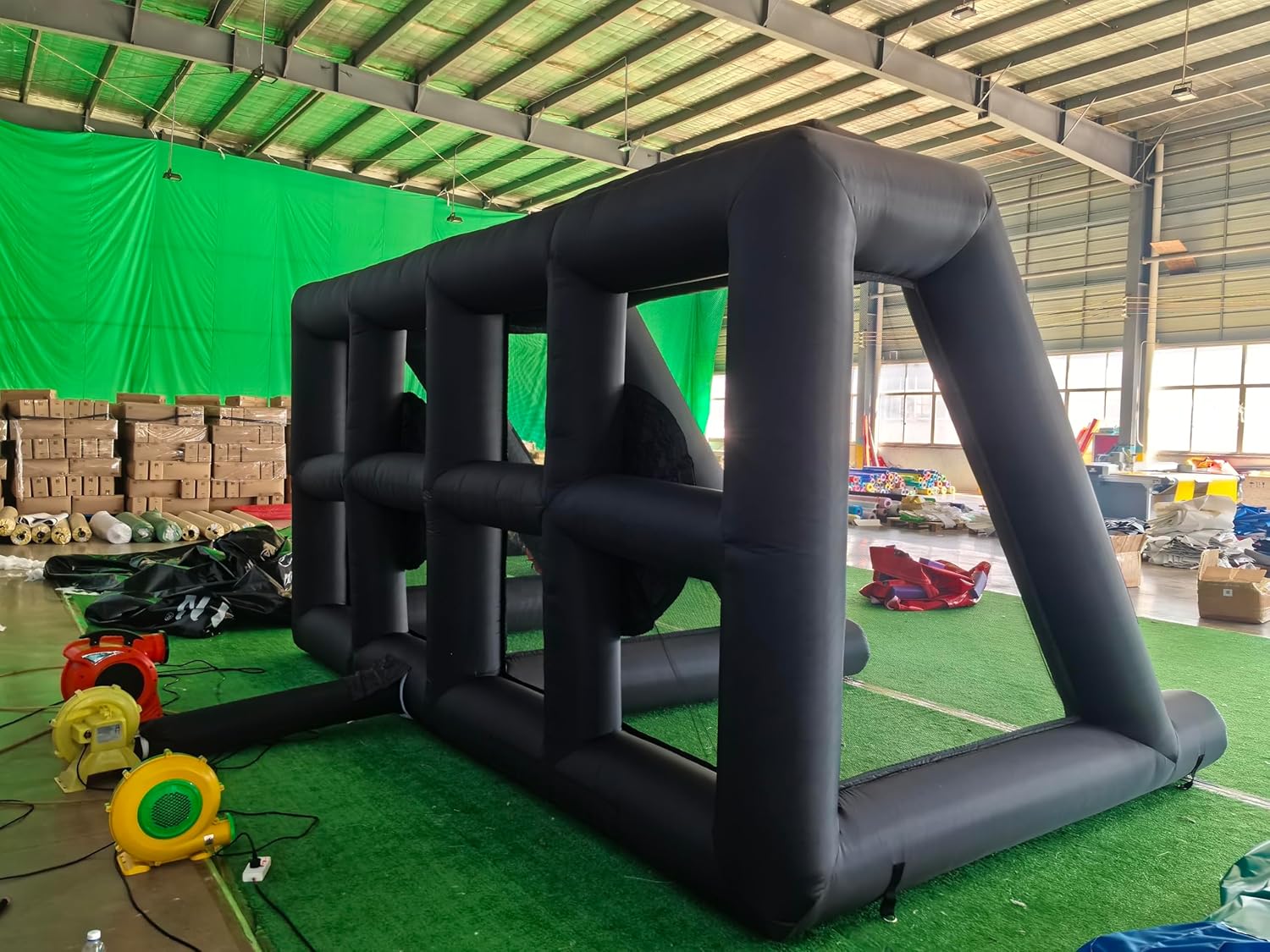 Double Player Inflatable Axe Throwing Game with 12 Soft Axes - 210D Oxford Cloth, 16.5x10x8.5ft Inflatable Ball Toss Target Dart Board for Backyard/Birthday/School/Team/Party Events