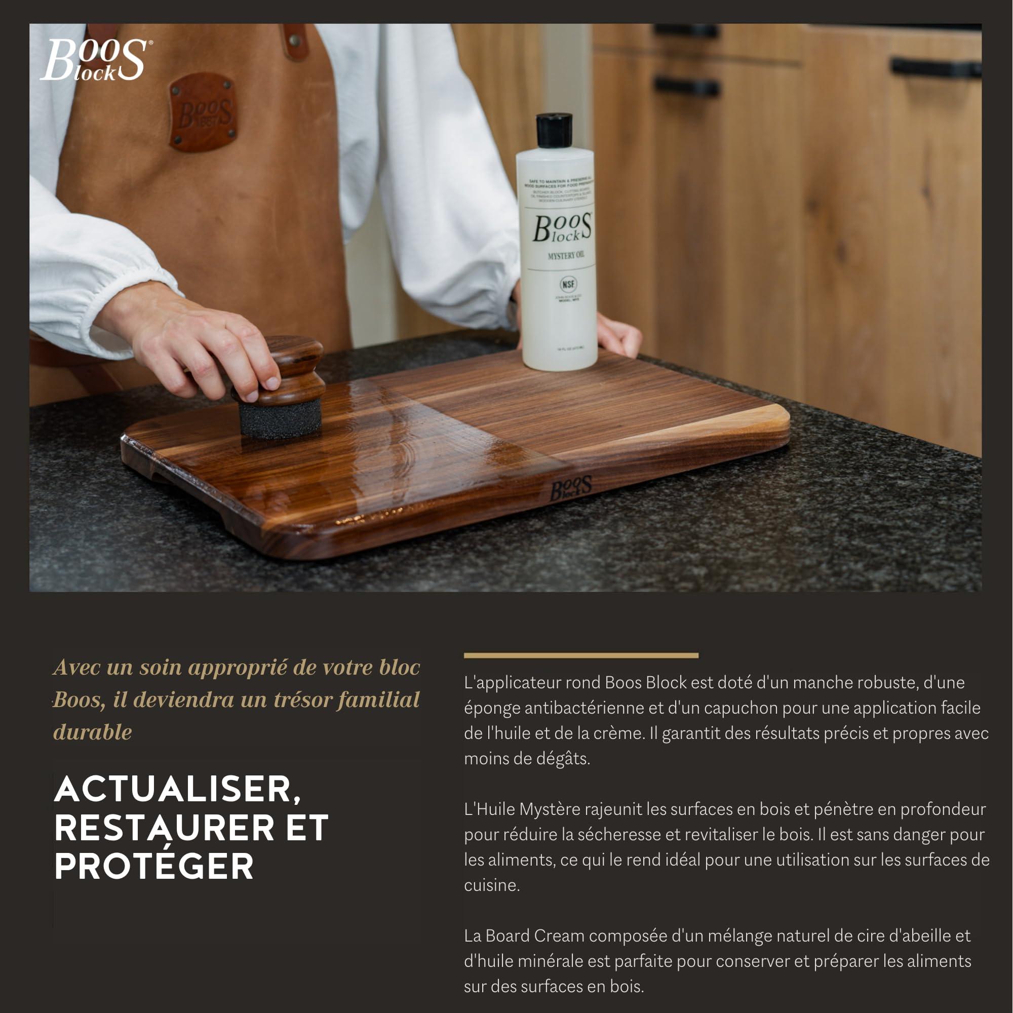 Boos Block Ensemble Huile Mystery Oil 473 Ml + Board Cream 148 Ml - Entretien Planche à Découper Et Bois Alimentaire