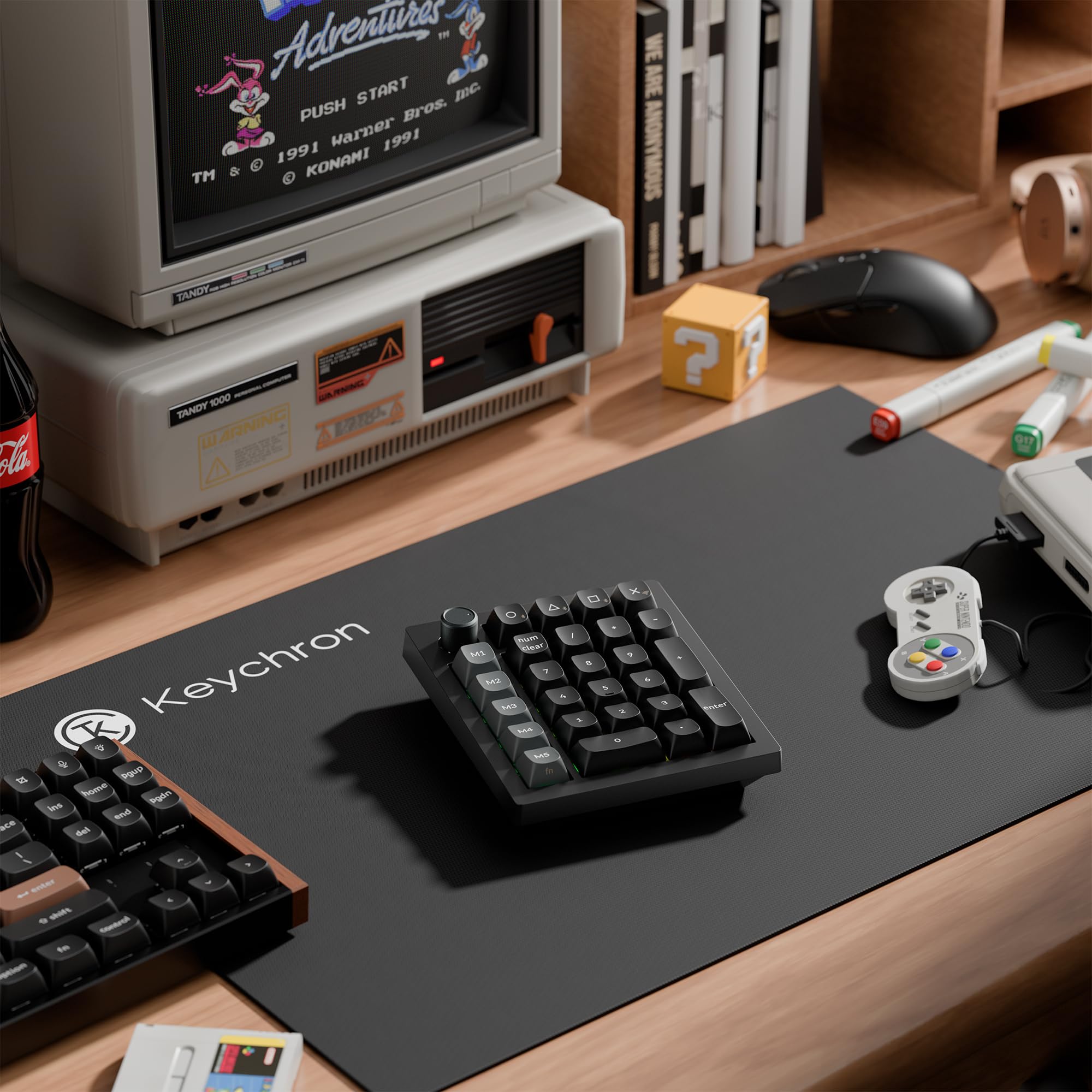 Keychron V0 Ultra Kabelloser ZMK Custom Numpad, 8000Hz Polling-Rate, 2,4 GHz & Bluetooth 5.3, 360 Stunden Akkulaufzeit, Hot-Swap-fähig, PBT-Tastenkappen, für Mac, Windows und Linux, Rot-Schalter