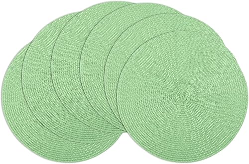 Miniatura 40 de Winknowl Juego de 6 manteles individuales redondos trenzados, lavables, resistentes al calor, para mesas de cocina, comedor, manteles individuales
