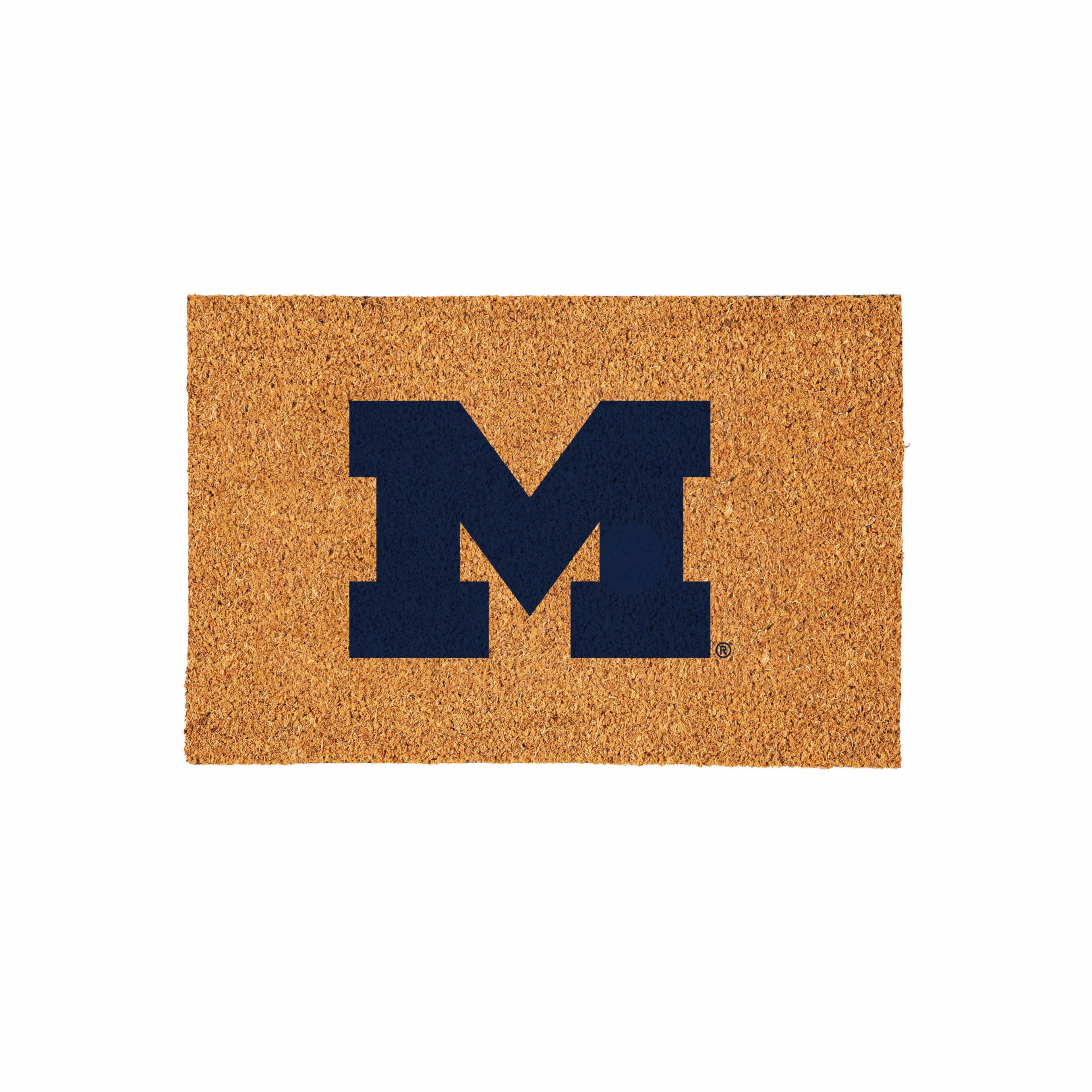 Team Sports America NCAA University of Michigan Coir Doormat 36"x24", Official Full Color Team Logo, Extra Large Front Door Mat, Outdoor Indoor
