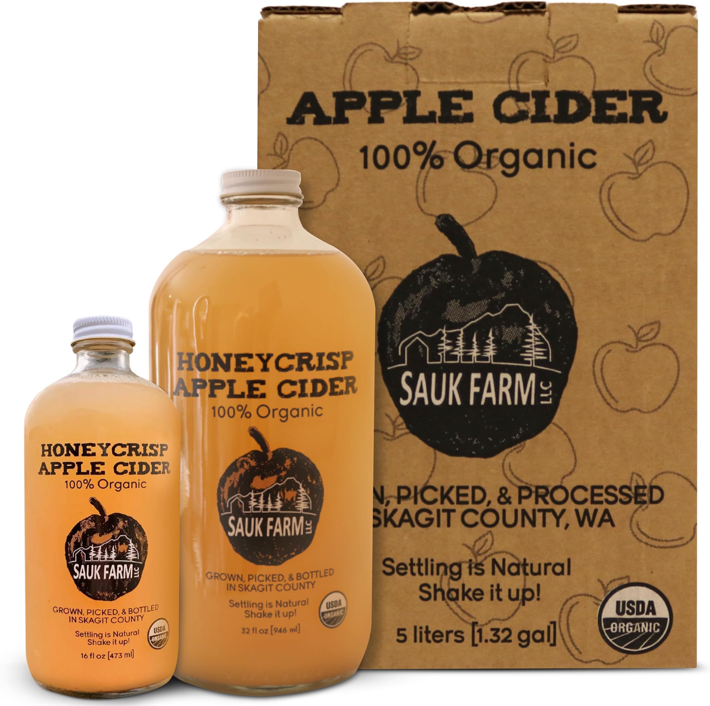Sauk Farm Organic Honeycrisp Apple Cider, 32 FZ