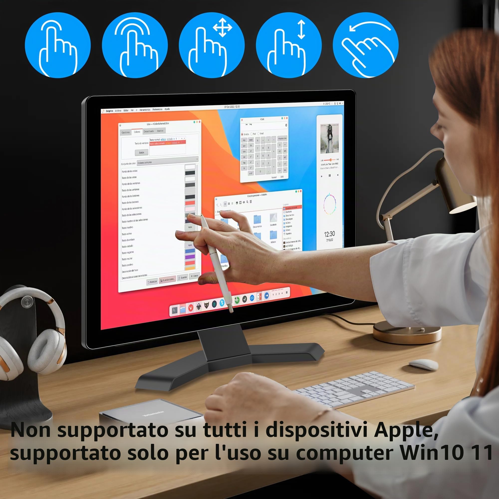 Monitor Touch Screen 17 Pollice 10 Punti 4:3 HD 1280x1024 con Porta HDMI, VESA, Touch Screen per PC POS Win 10 11, Altoparlanti integrati