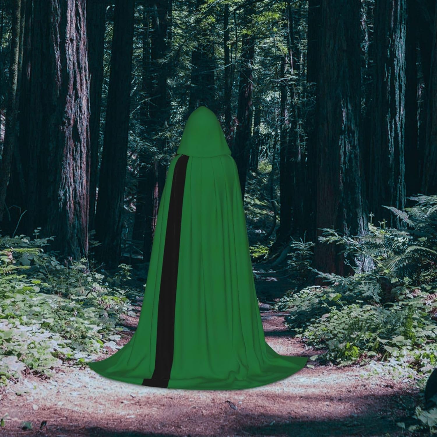 Flag of the Sultanate of Delhi print Wizard Hooded Robe Medieval Cape Renaissance Cloak for Men Women Halloween Costume