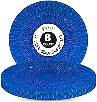 Vista 1 de PARTY BARGAINS Platos de carga de plástico de 13 pulgadas, diseño de gota de lluvia, azul, cargadores de mesa redonda desechables para bodas
