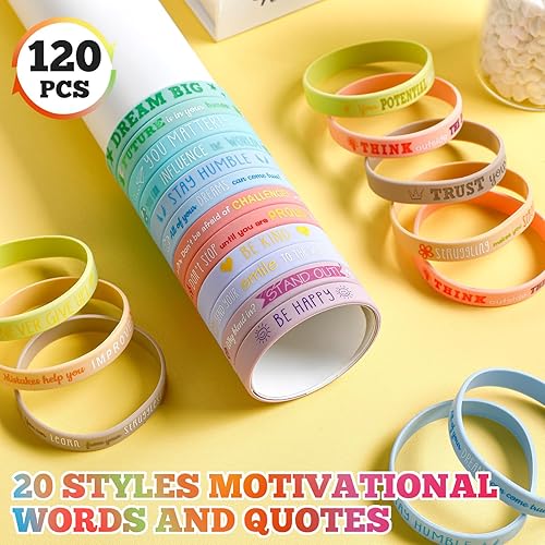 Miniatura 7 de 120 pulseras de silicona motivacionales con cita motivacional, pulseras de goma inspiradoras para niños, mujeres, hombres, escuela, hogar, oficina,