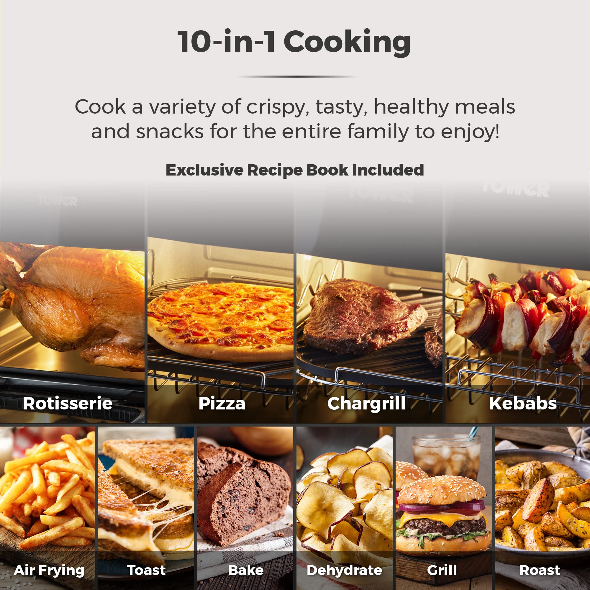 Tower Xpress Pro Combo T17076 Vortx 10in1 Digital Air Fryer Oven with Rapid Air Circulation