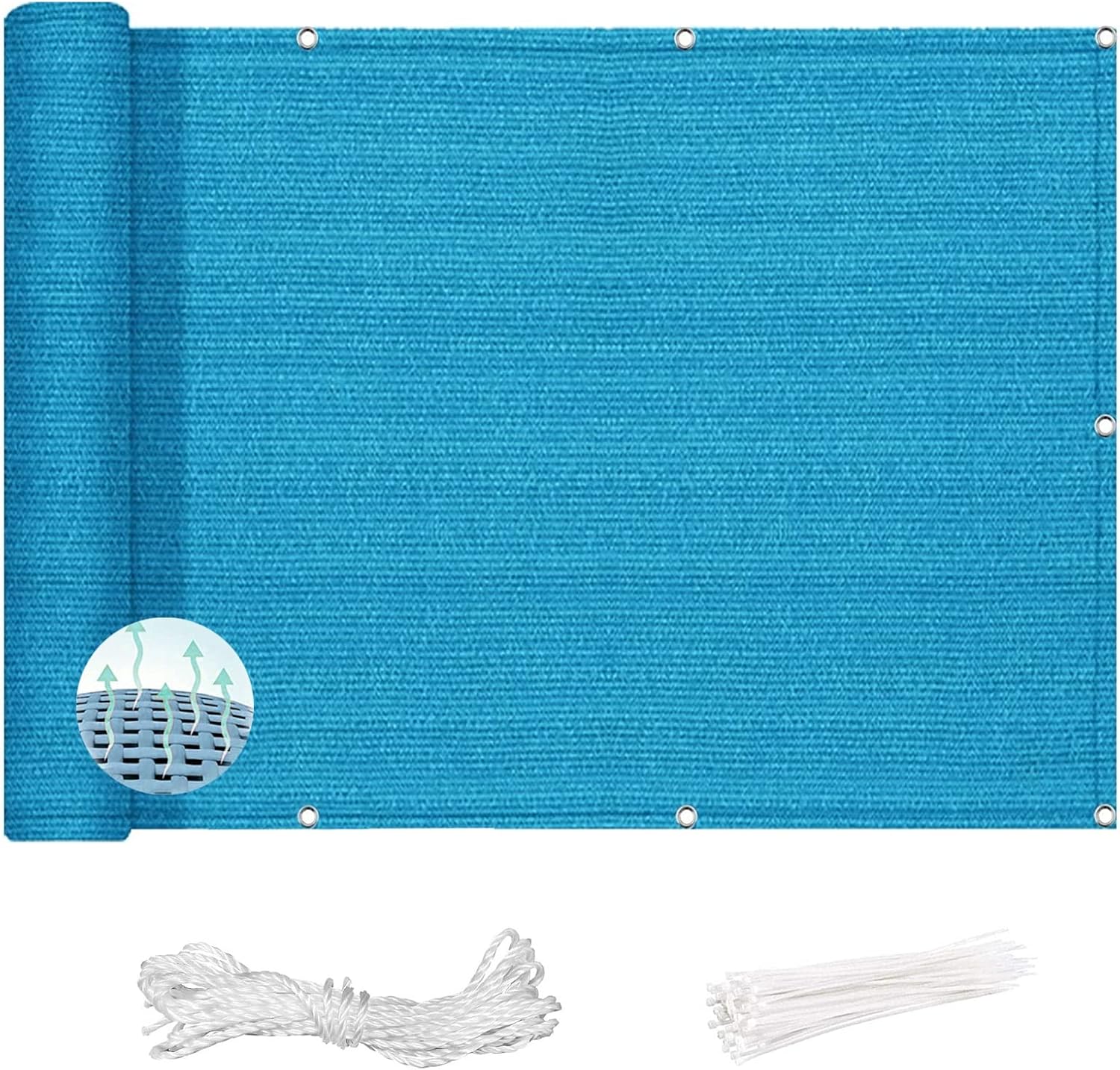 YUANZHI Balcony Privacy Screen 140 x 350 cm(55 x 138inch) UV Weather