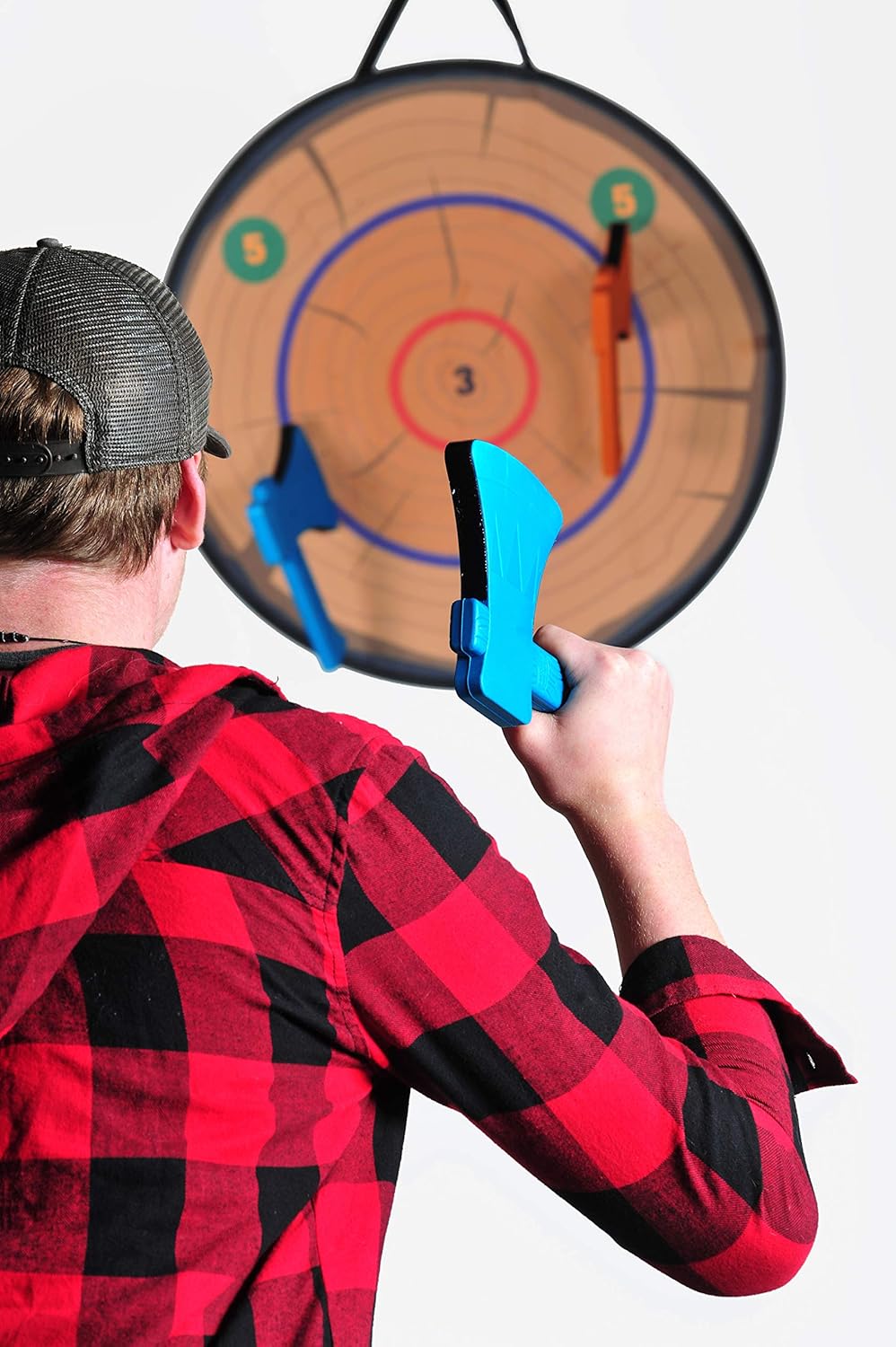Outside Inside GSI Outdoors, Foam Axe Throwing Game Set for Home, Camping and Travel, Indoor & Outdoor Target Game, Orange, Foam Axe Throwing Game