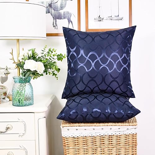 Miniatura 9 de CaliTime Juego de 2 fundas de cojín modernas, brillantes y opacos, con forma de onda, geométricas abstractas, para sofá, cama, sofá, decoración de