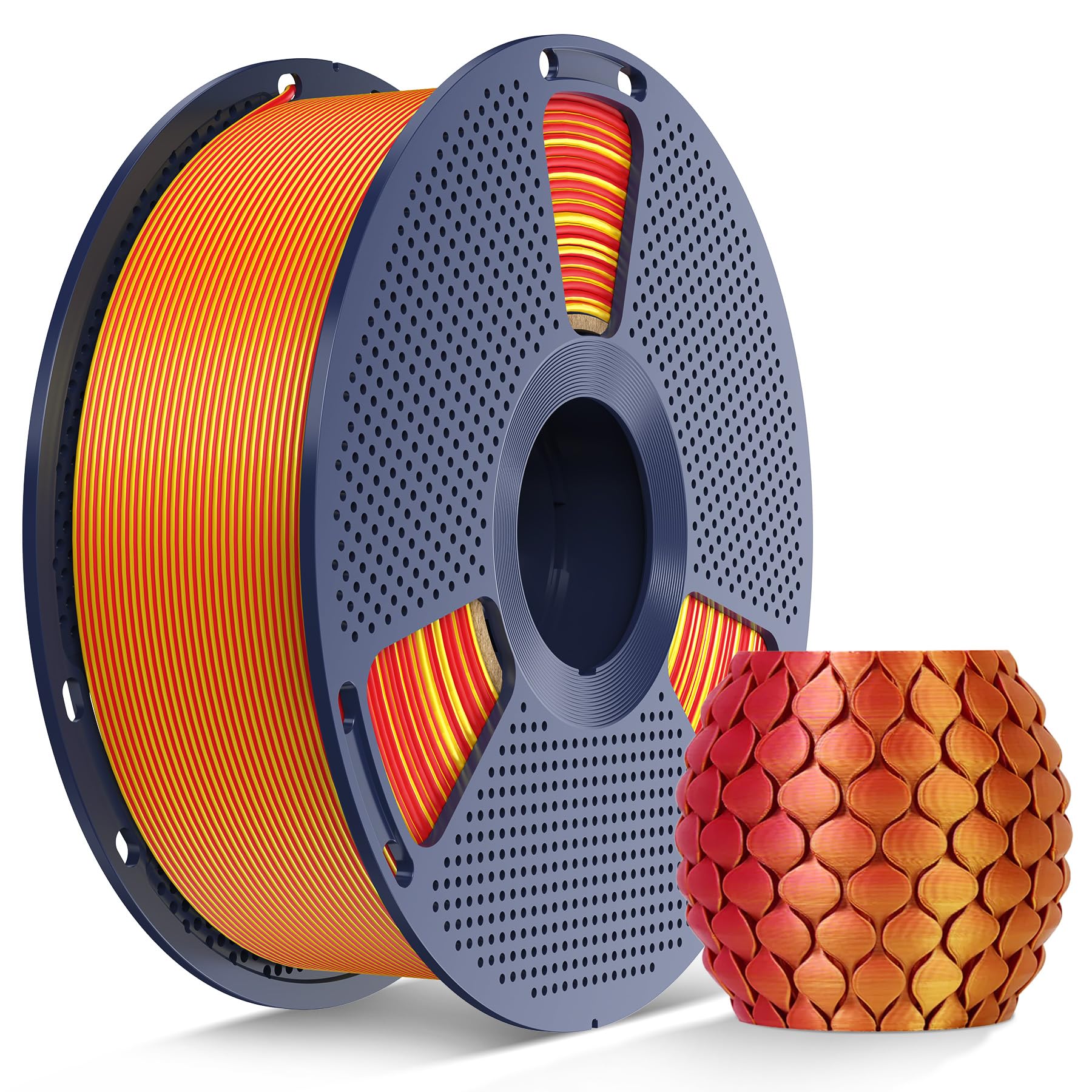 SUNLU Silk Dual Color PLA Filament, 1KG, Silk Dual Color (Red Gold)