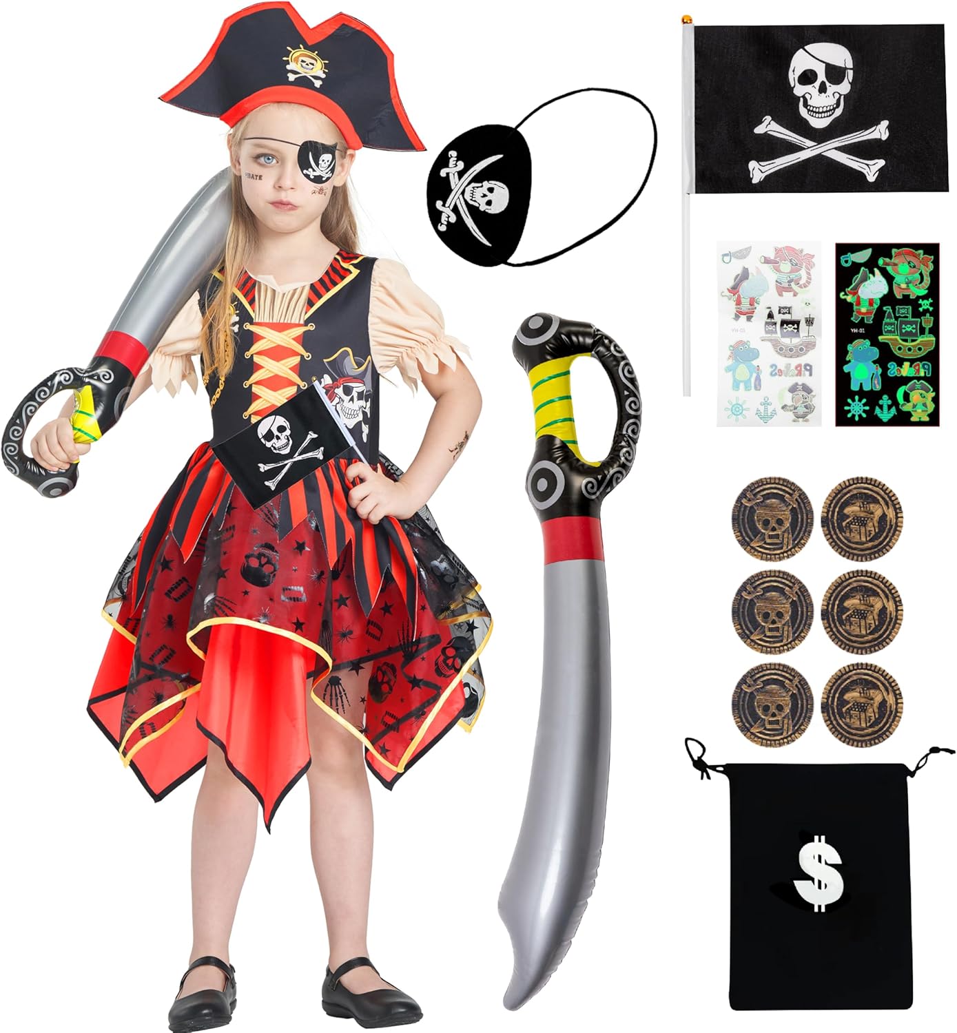 Disfraz de Pirata para Niñas con Accesorios miniatura 1