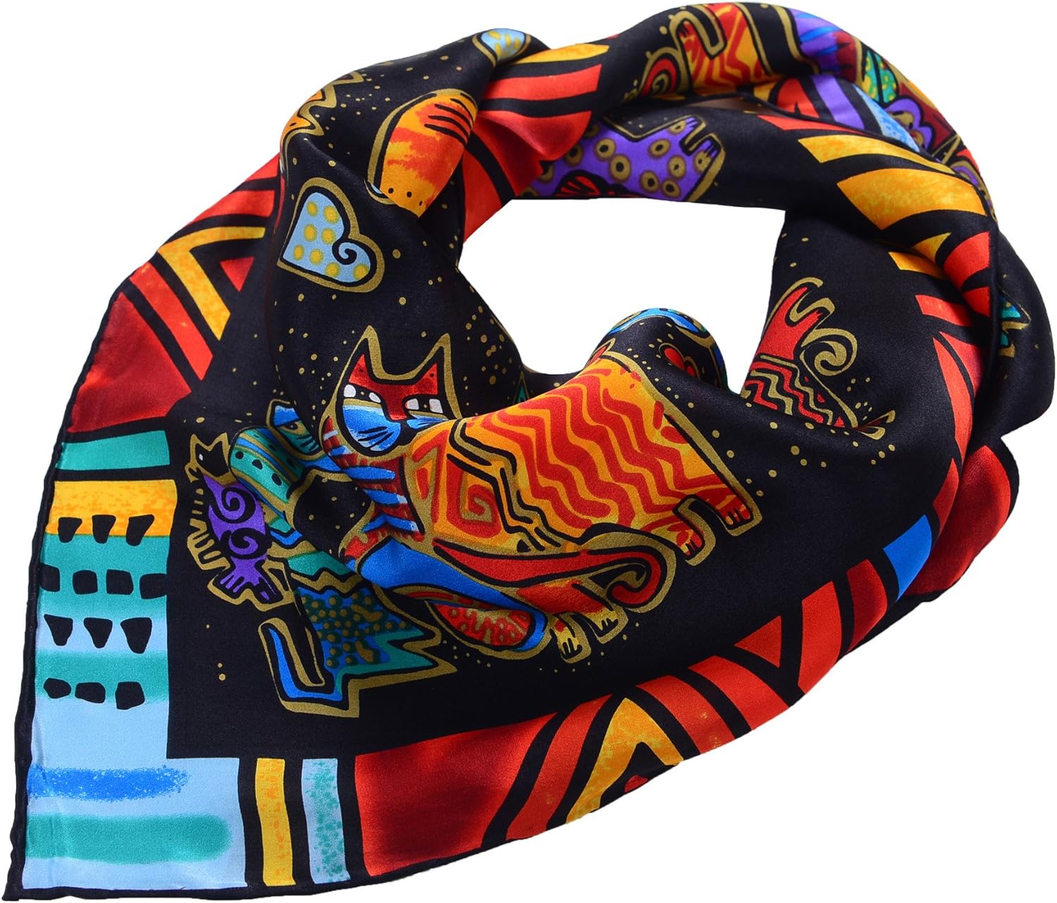 Women Square Scarf Silk Van Gogh Painted Scarves - Image 2