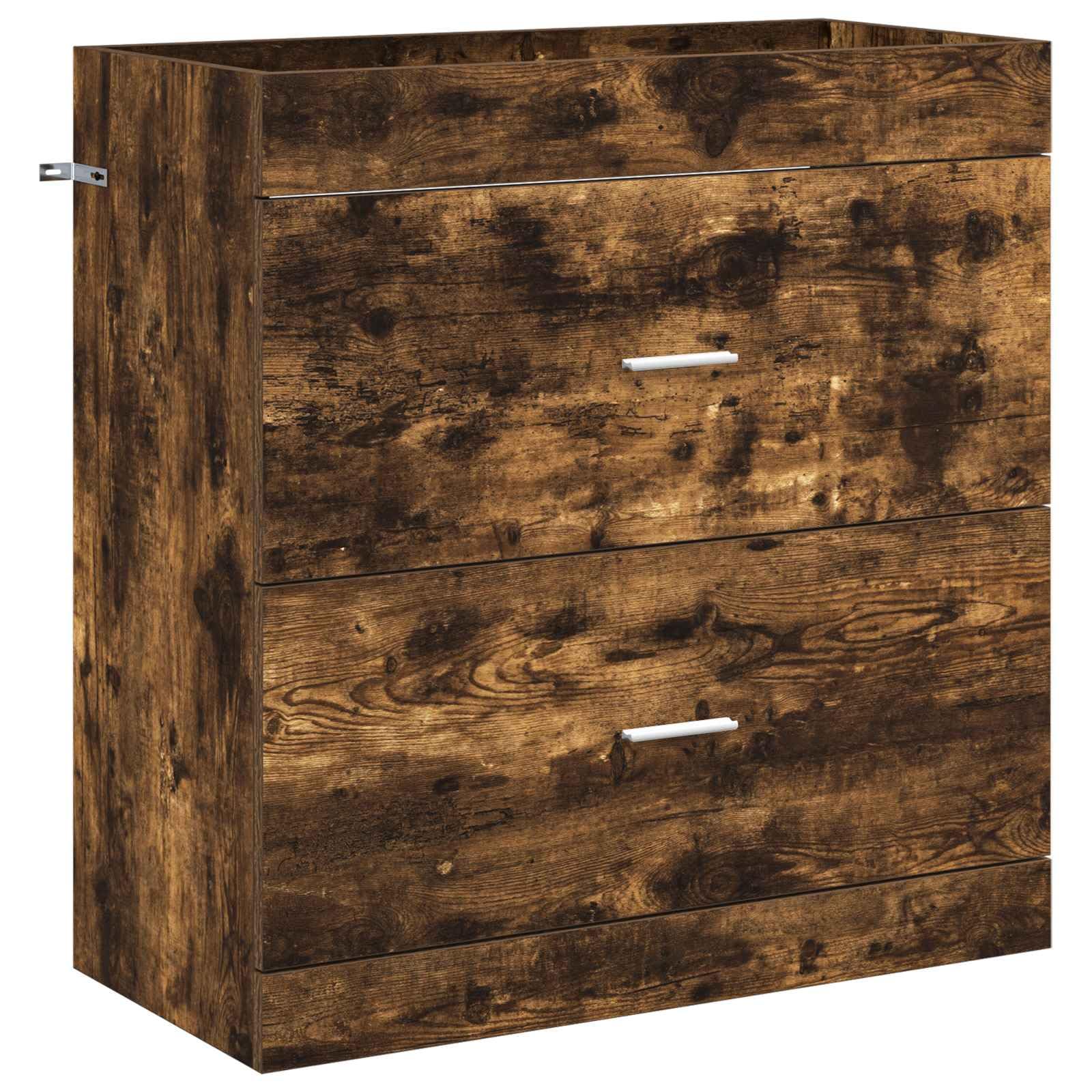 Mueble bajo fregadero de madera, ingeniería Chene Fume | Almacenamiento de cajones, uso interior, fácil montaje, diseño minimalista