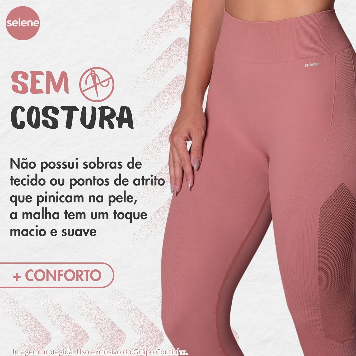 Legging Academia Poliamida Cintura Alta Microfuros Sem Costura Fitness Selene