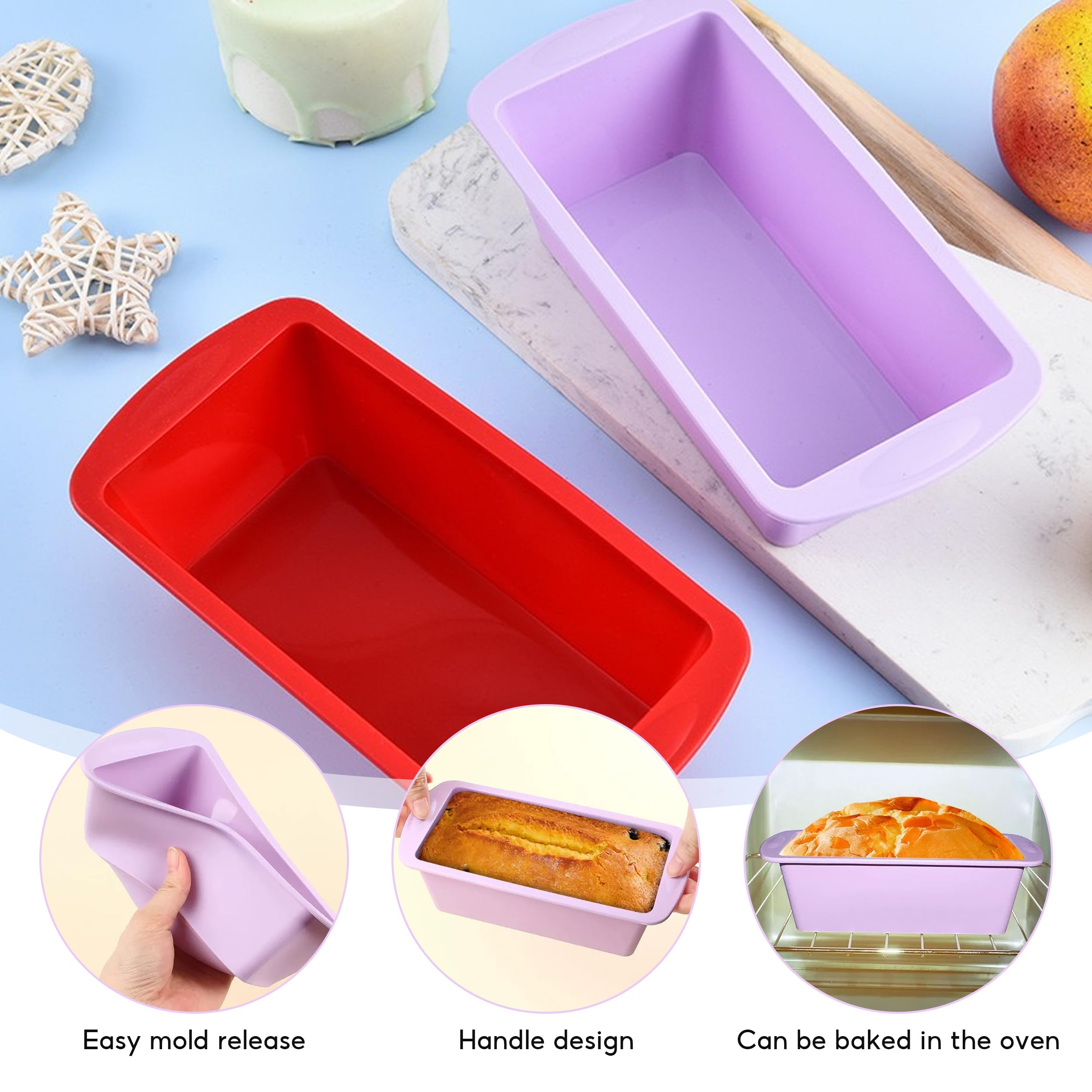 YqsIbth Mini Loaf Tins, 4 Pcs Silicone Loaf Tins - Image 4