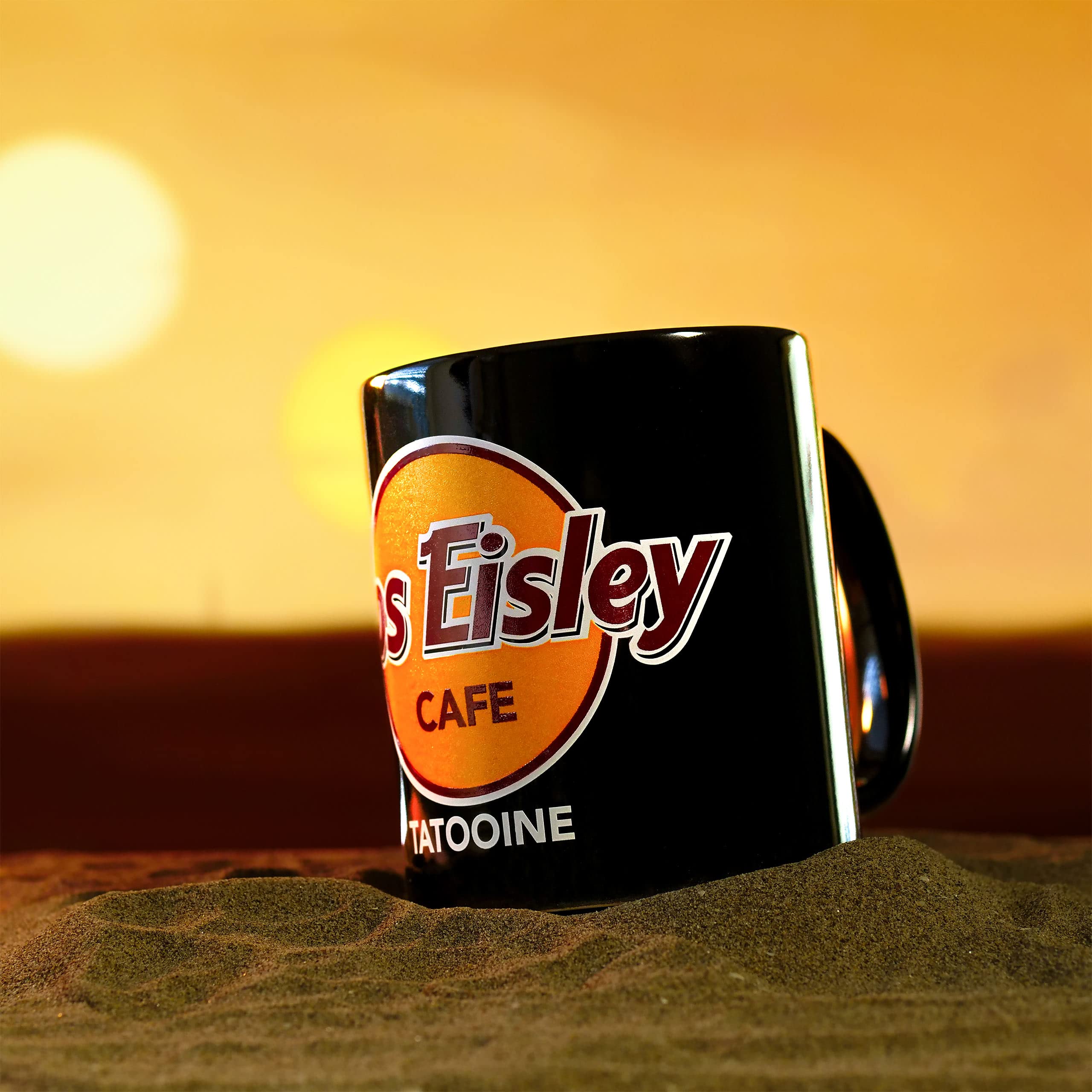 Elbenwald Taza De Cerámica Con Diseño De Mos Eisley Cafe Con Impresión Completa Para Fans De Star Wars, 320 Ml, Color Negro