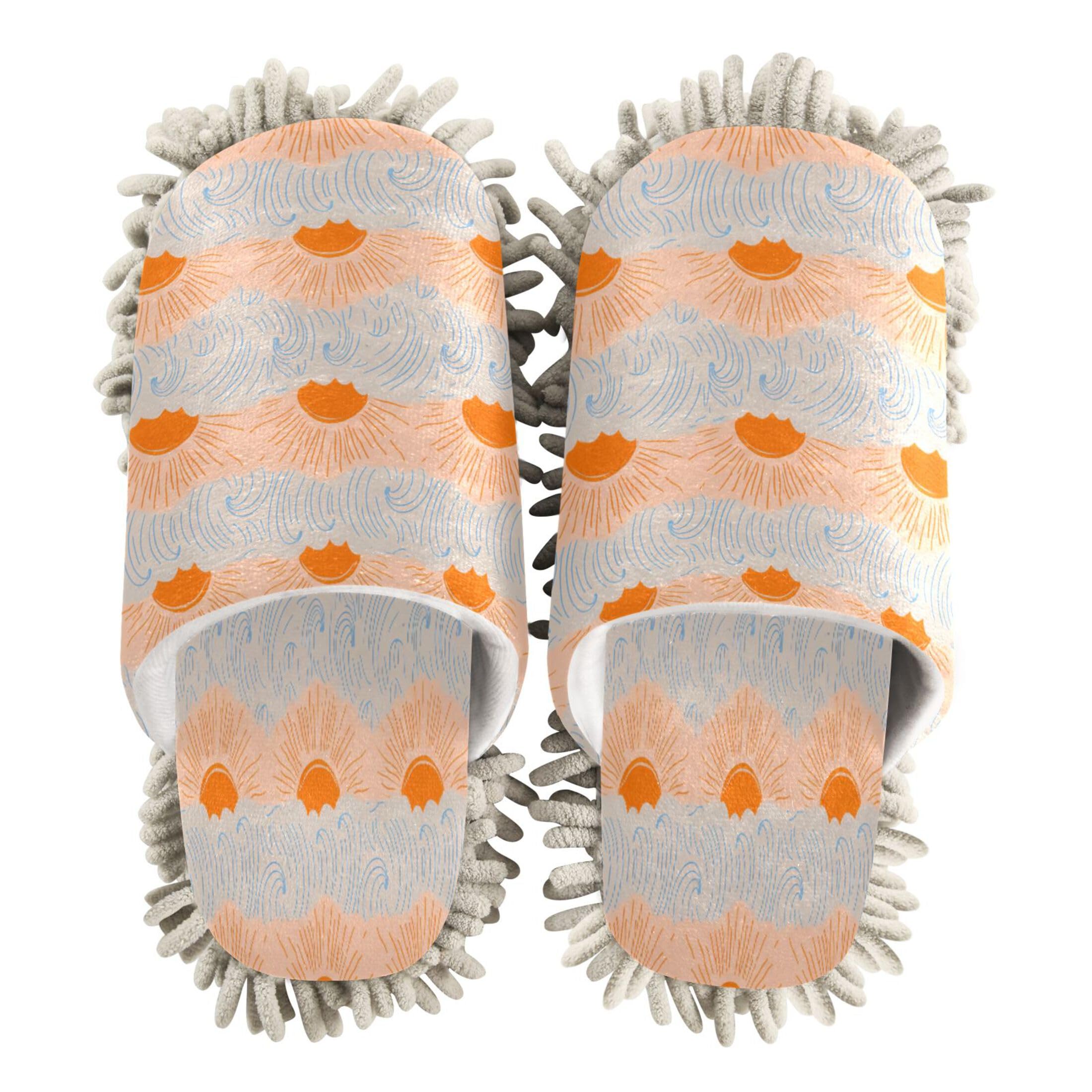 Kigai Stylized Sun Mop Slippers for Floor Cleaning, Slippers for Women Men, Microfiber Floor Cleaning, L