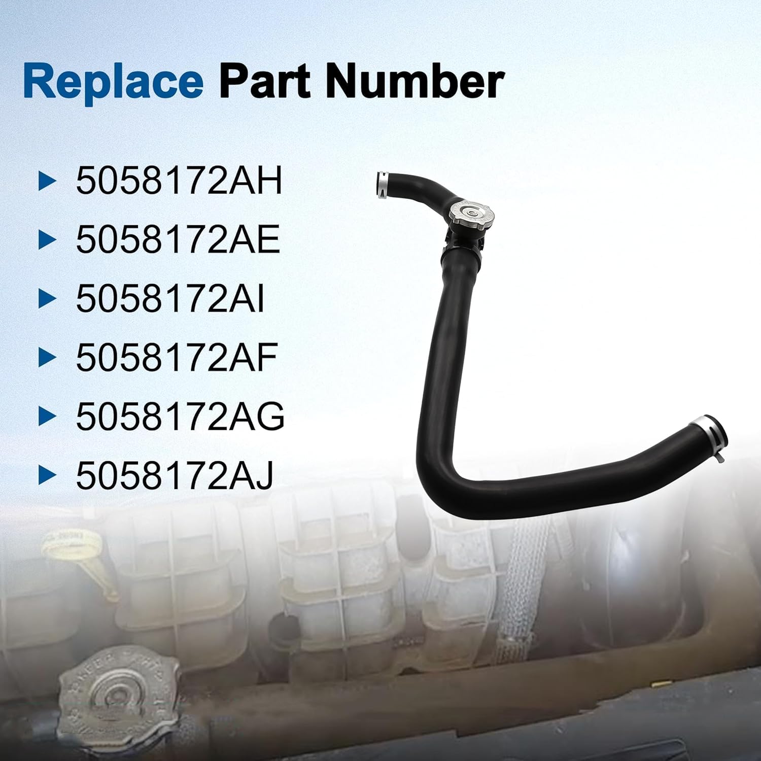 Upper Radiator Hose Fit for Compass/Patriot 2.0L 2.4L 2007-2017/ Fit for Dodge Caliber 1.8L 2.0L 2.4L 2007-2012, Replace# 5058172AH 5058172AE 5058172AI