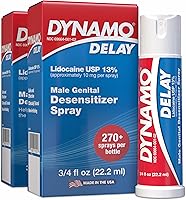 Vista 10 de Dynamo Delay Spray para hombres – 13% lidocaína anestésica en aerosol para ayudarte a durar más tiempo en la cama – Paquete de 5 unidades Climax