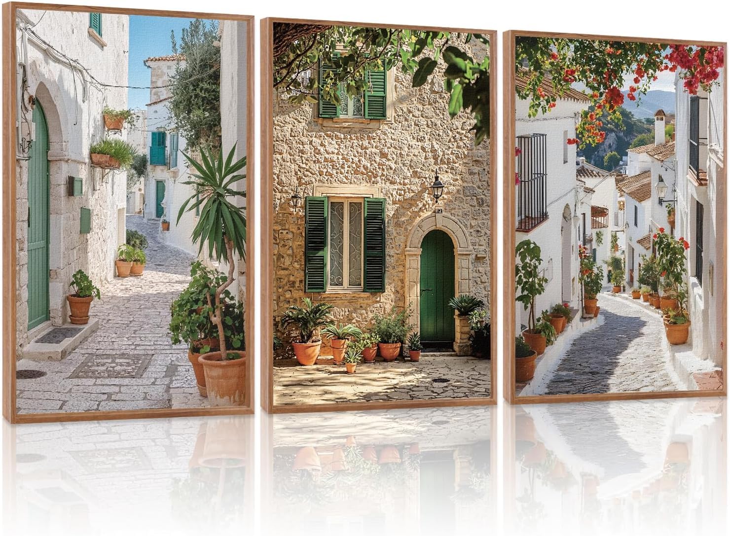 Tableau mural vintage paysage champêtre 70x100cm triptyque - 8