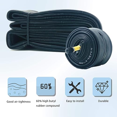 Miniatura 4 de BWSHLF Tubo de bicicleta de 2627.529 pulgadas, válvula Schrader de 1.378 in, tubo interior de bicicleta de montaña (paquete de 4)