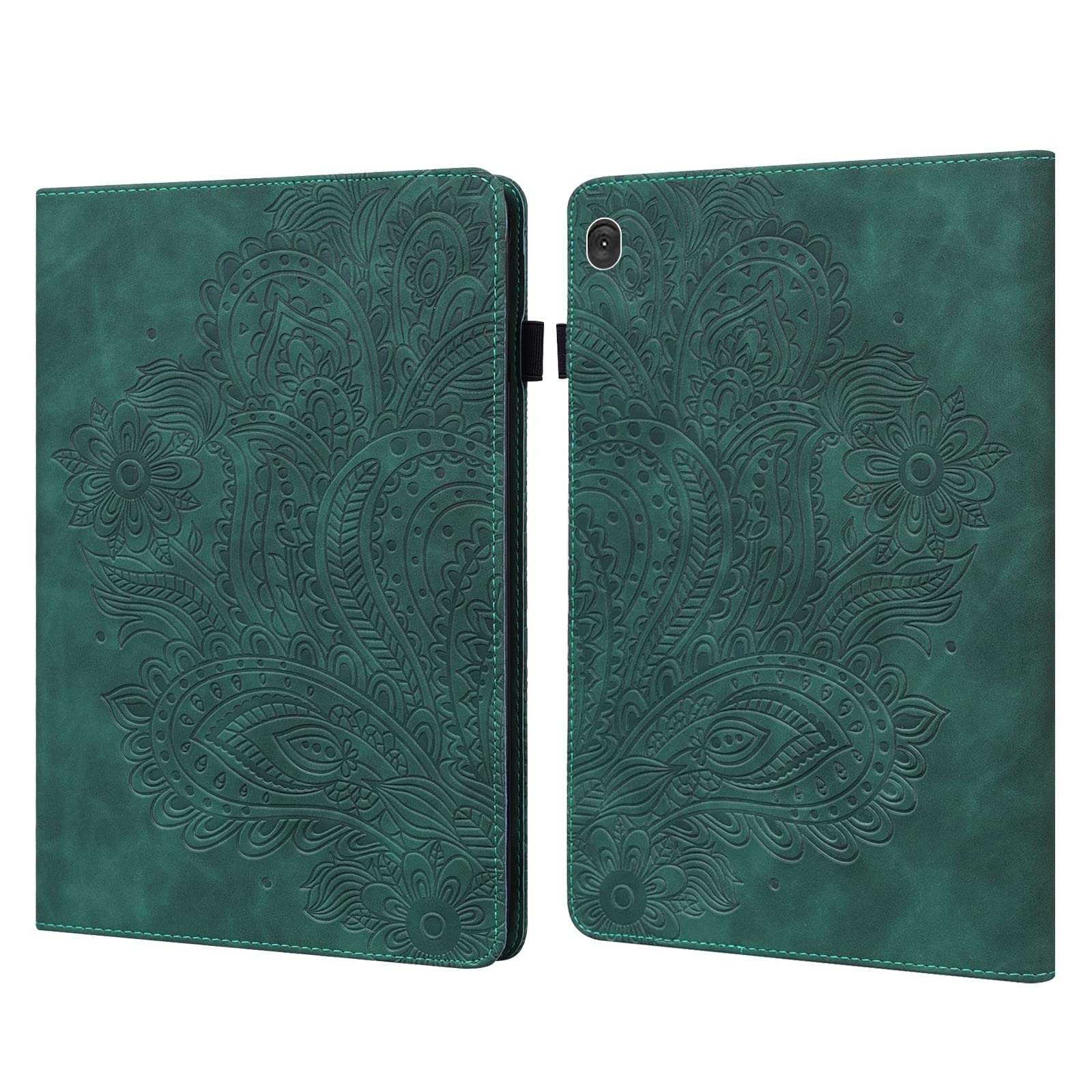 ZZjingli For Lenovo Tab M10 TB-X505L / TB-X505F / TB-X605L / TB-X605F & P10 TB-X705F / TB-X705L Peacock Embossed Pattern TPU + PU Leather Tablet Case (Color : Green)