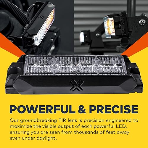 Miniatura 3 de NanoFlare - Lámpara LED de 4" de rejilla, 4 W, clase SAE 1, 72 patrones de flash, cabeza de luz estroboscópica de emergencia para montaje en