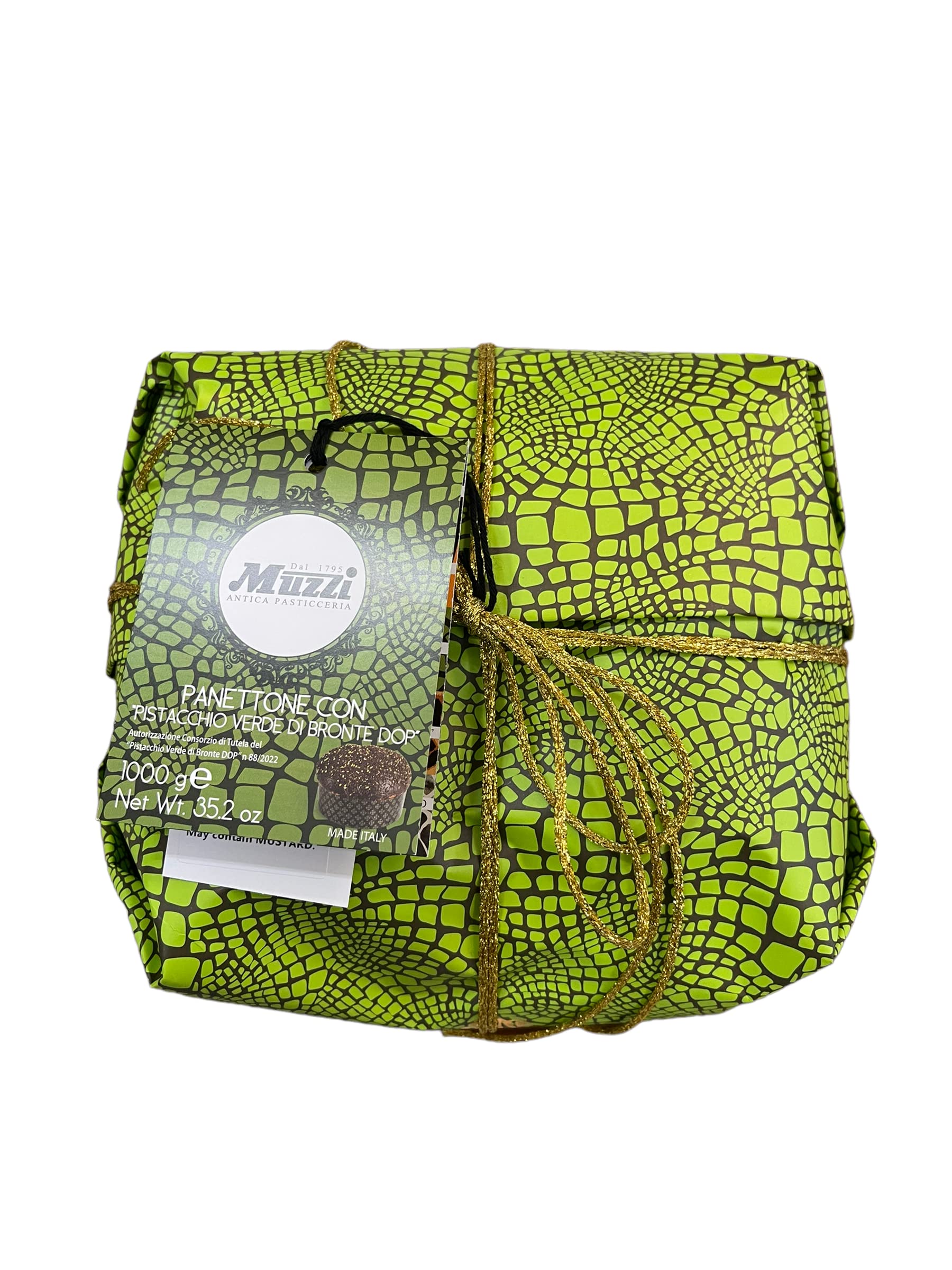 Panettone Crema Pistacchio Ricoperto di Cioccolato Muzzi Animalier